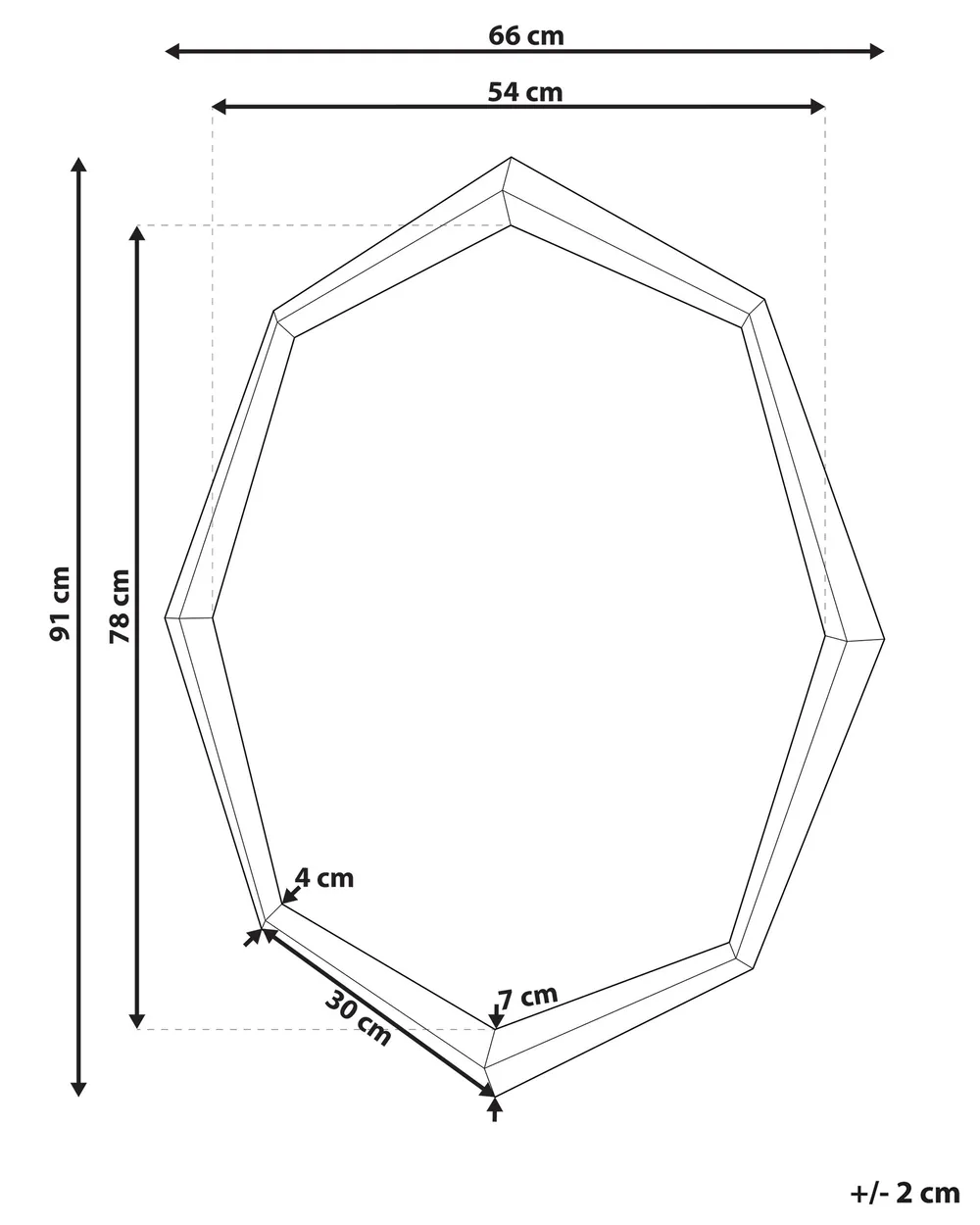 Wall Mirror OENO 66 cm 91 cm Silver_759309