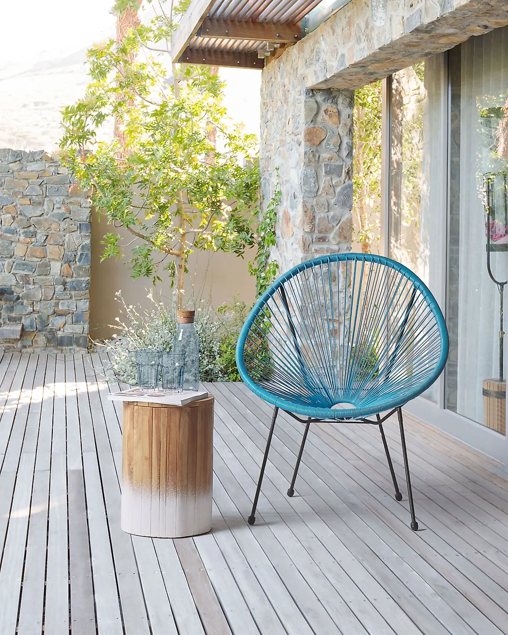 Chaise de jardin ACAPULCO II Polyrotin Bleu_1177421