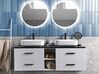 Double lavabos avec miroirs et rangement blanc PILAR_843295