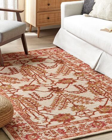 Wool Area Rug 200 x 200 cm Orange and Beige ADILCEVAZ