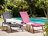 Sun Lounger PORTOFINO Reclining Metal Burgundy