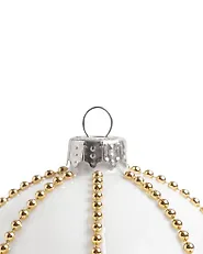 Conjunto de 12 bolas de Navidad WINTERFROST Vidrio Blanco_1192225