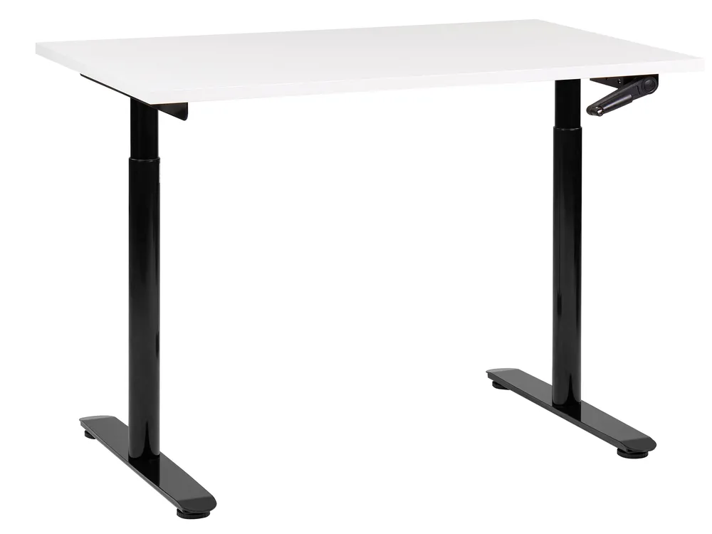 Biurko regulowane manualnie DESTINAS 120 cm 72 cm Biały/ czarny