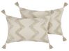Set di 2 cuscini cotone ricamato beige chiaro 40 x 60 cm CERINTHE_835172