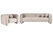 Set da salotto 4 posti LEIREN Velluto Tortora_919487