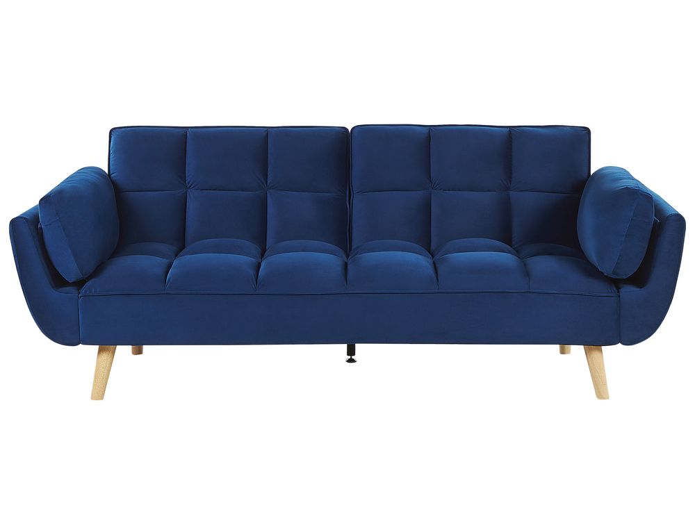 Sofa Bed 3 Seater ASBY Velvet Navy Blue