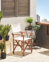 Lot de 2 chaises de jardin bois foncé à motif feuilles tropicales/crème CINE_819071