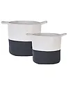 Set of 2 Baskets PAZHA Cotton Black