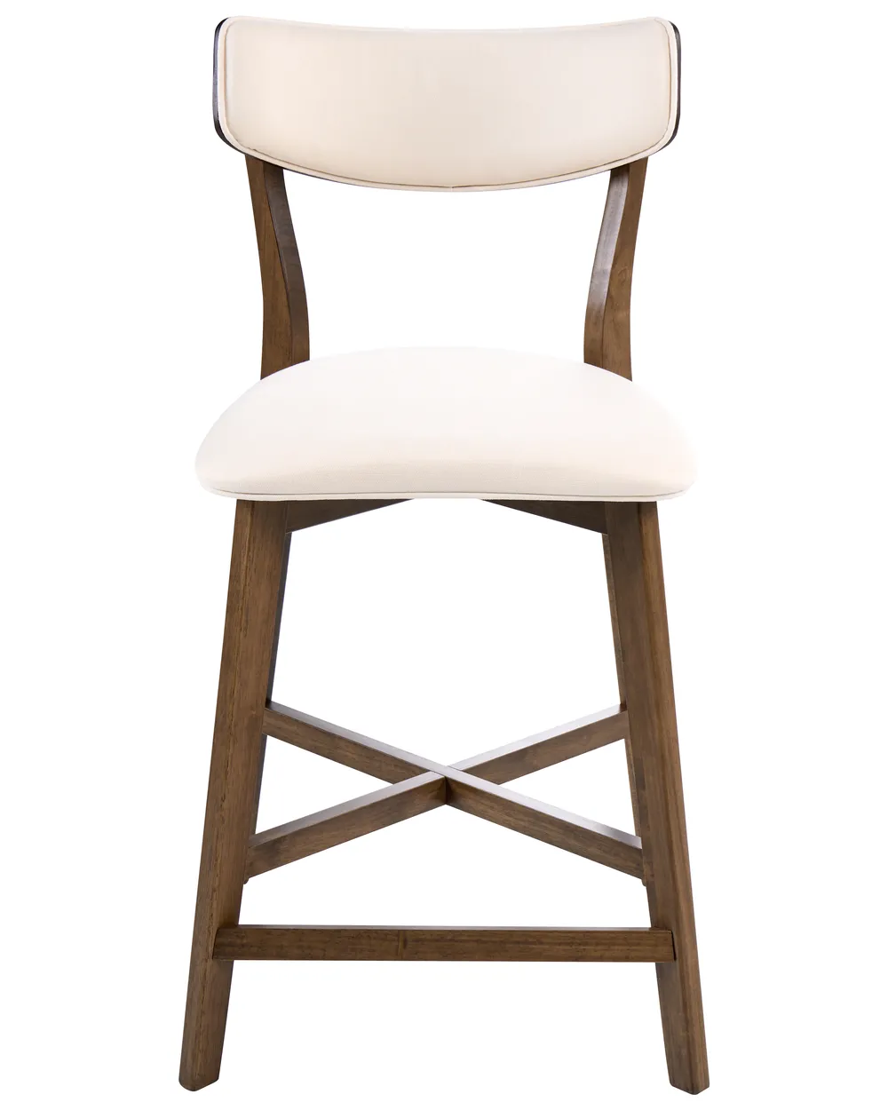 Set of 2 Bar Chairs YUMA Wood Off-White/ Brown_1060791