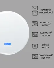 LED koupelnové zrcadlo TANAY 60 cm 60 cm s reproduktorem Bluetooth Stříbrná_940468
