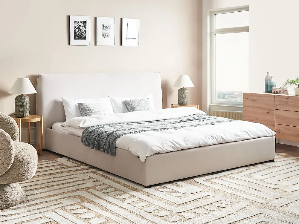 Bed Velvet LAVAUR 180 x 200 cm (EU Super King) Off-White_1184643