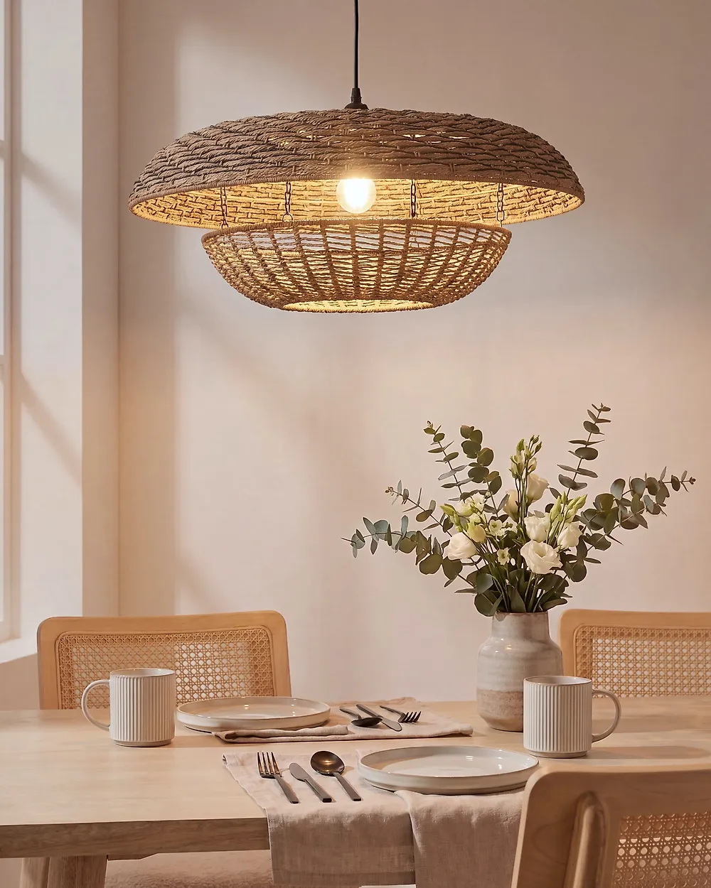 Pendant Lamp KIDEPO Paper Rope Brown_1184947