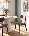 Set of 2 Dining Chairs HOLLY Wood Dark Brown/ Green
