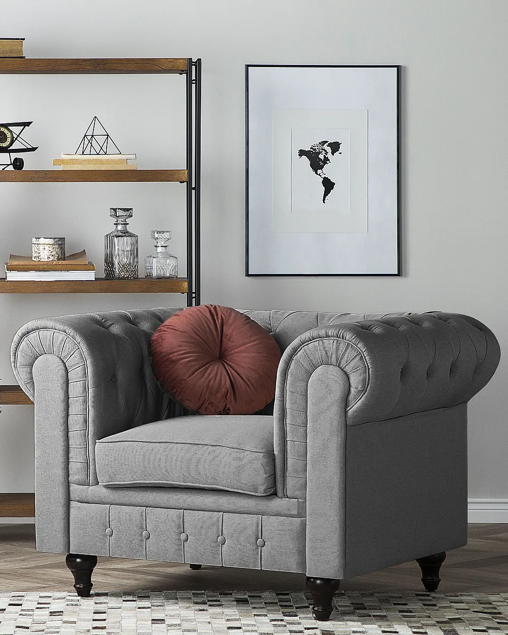 Fotel CHESTERFIELD Jasnoszary_1151216