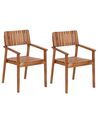 Conjunto de 2 sillas de jardín de madera de acacia clara AGELLO_923438