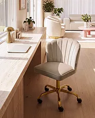 Desk Chair VALTICELLO Velvet Taupe_1163893