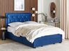 Zamatová posteľ s úložným priestorom 140 x 200 cm modrá LIEVIN_857968