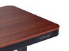 Schreibtisch dunkler Holzfarbton / schwarz 120 x 60 cm mit USB-Port elektrisch höhenverstellbar KENLY_840247