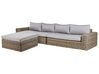 Conjunto de jardim modular 6 lugares em rattan sintético castanho claro PALERMO_929220