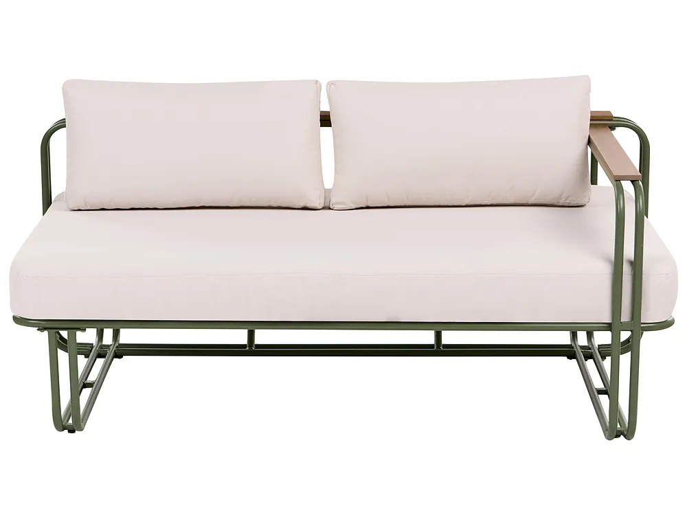 Garden Lounge Set with Table and Ottoman 3 Seater CAMEROTA  Metal Green_1156438