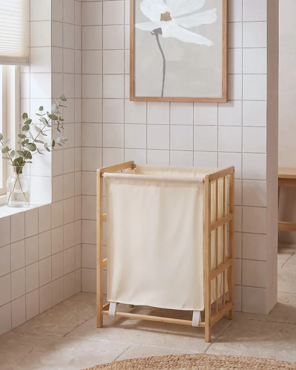 Laundry Basket MERIN Bamboo Light Brown 45 L_1185094