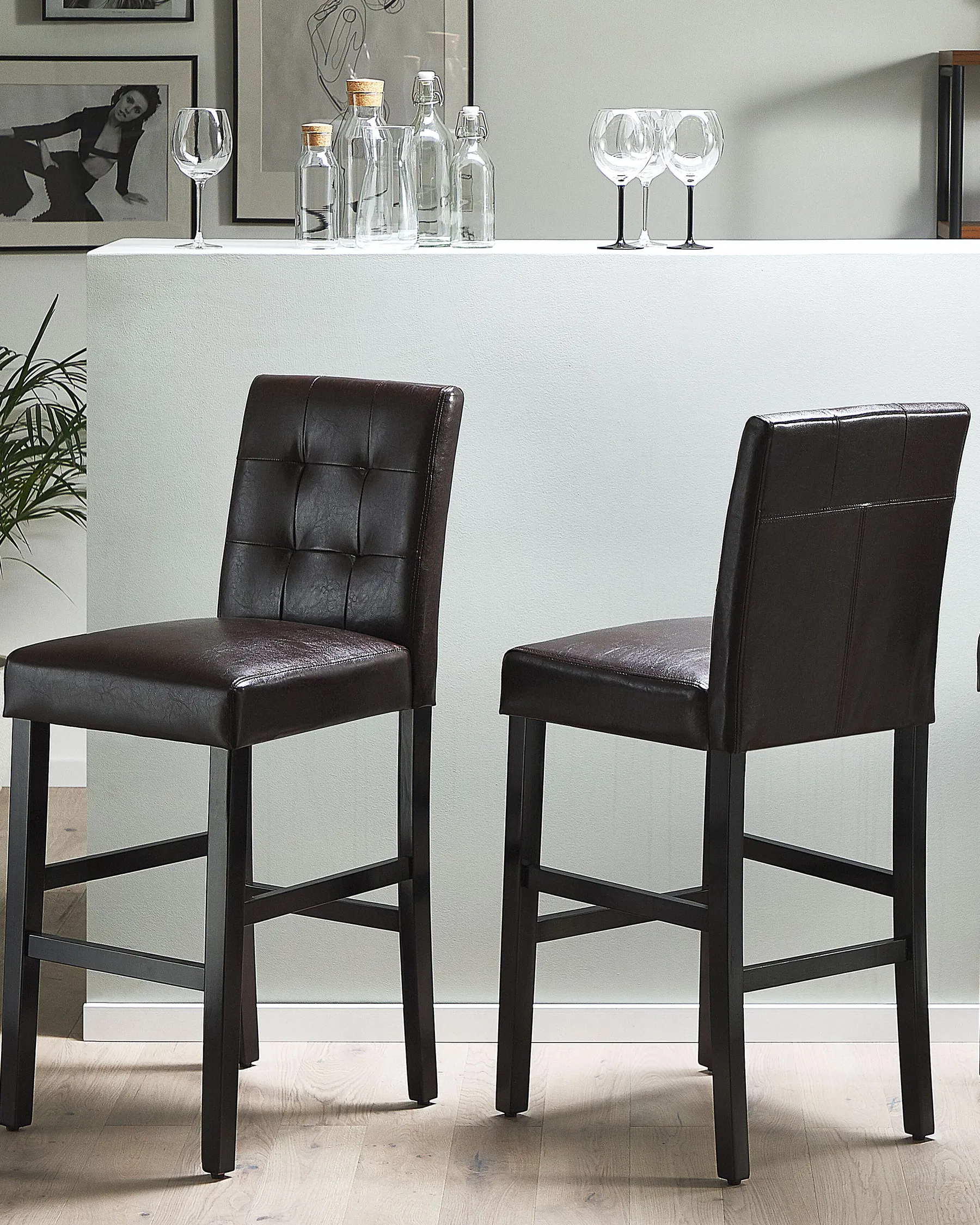 Bar Chair MADISON Faux Leather Dark Brown_773555