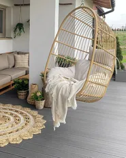 Hanging Chair with Stand CASOLI PE Rattan Natural_803318