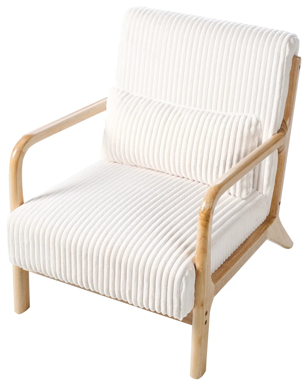 Poltrona SORSELE Velluto a coste Bianco_1019381