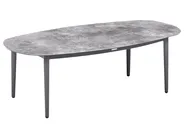 Garden Corner Sofa with Table 3 Seater LEFFE Metal Grey Left Hand_1045332