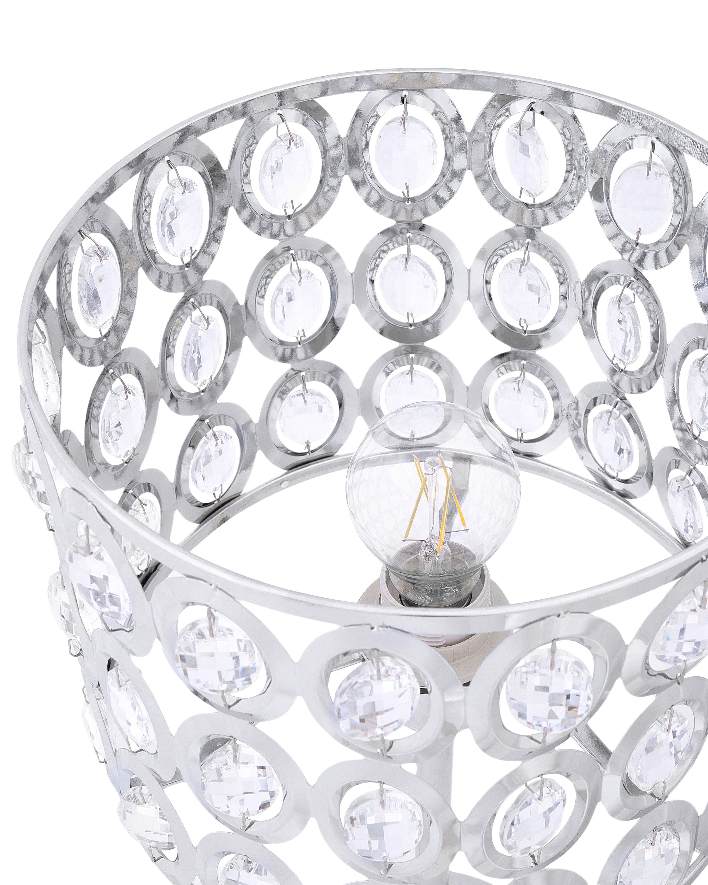 Lampada Da Tavolo LED Metallo Argento 73 Cm LACERTA