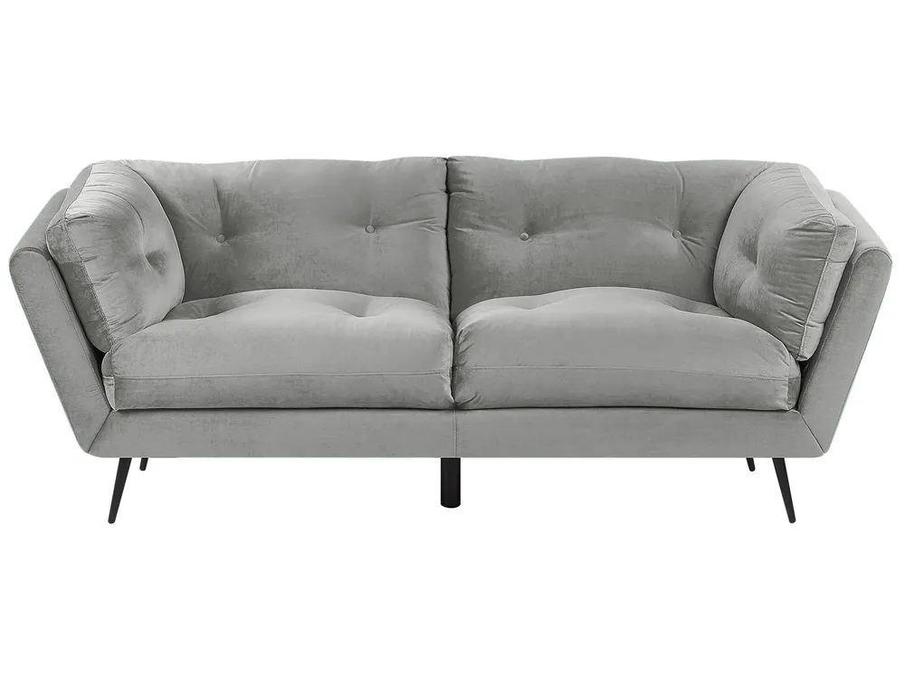 Sofa dla 3 osób LENVIK Welur Szary