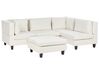 4 Seater Left Hand Modular Fabric Corner Sofa with Ottoman White UNSTAD _925123