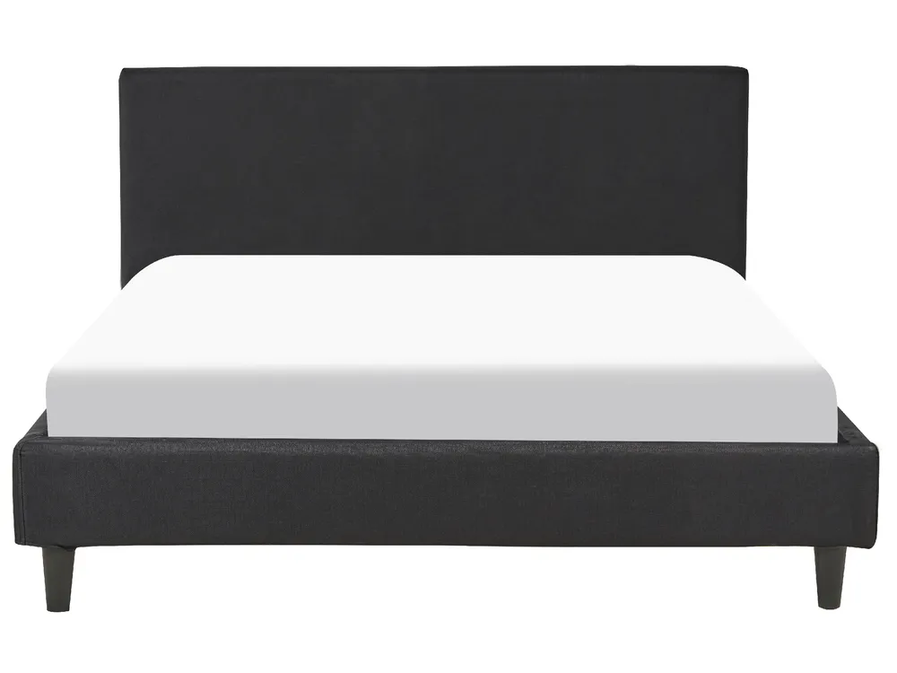 Lit avec sommier Tissu FITOU 140 x 200 cm Noir_875884