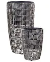 Set of 2 Plant Pots CHELONE 26/34 cm PE Rattan Brown