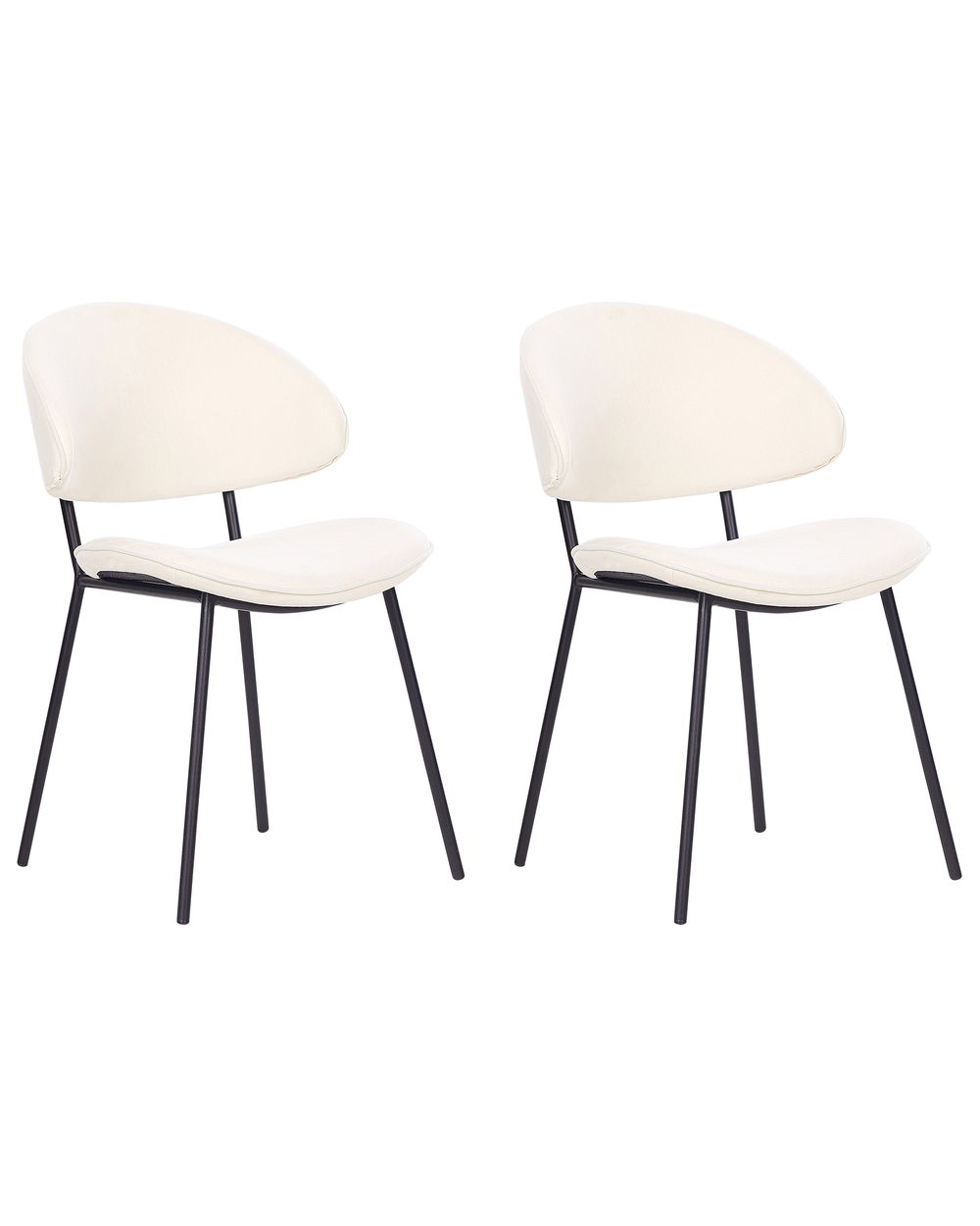 Set of 2 Dining Chairs KIANA Fabric Light Beige