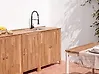 Outdoor Kitchen Cabinet with Sink VENOSA Brown/ Black Acacia Wood