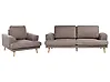 Living Room Set 4 Seater KILDAL Fabric Brown