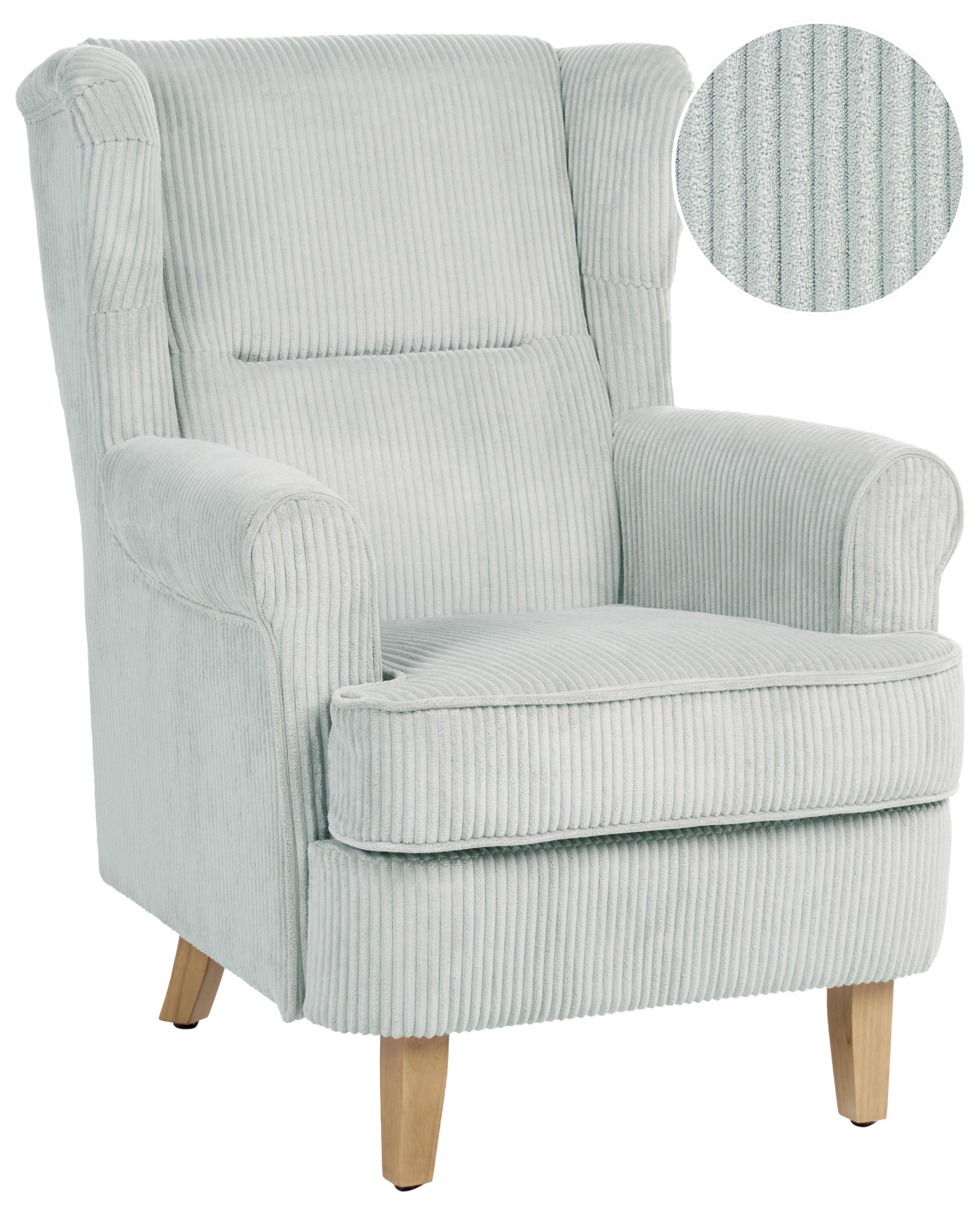Wingback Chair ABSON Corduroy Light Blue