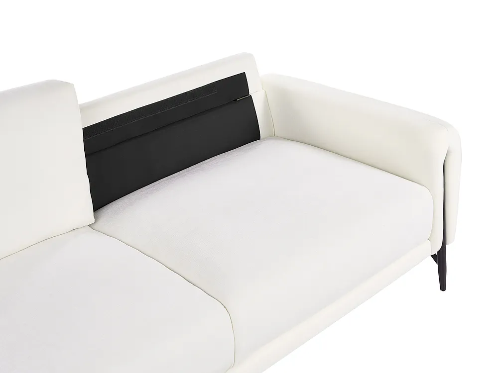 Sofa 3-Sitzer SKARO Chenillegewebe Cremeweiß_1155800