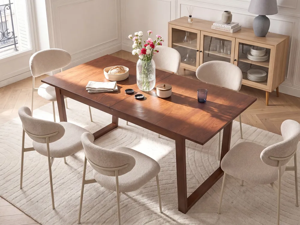 Extending Dining Table CAMDEN Dark Ash Wood 160/200 cm 95 cm_1101075