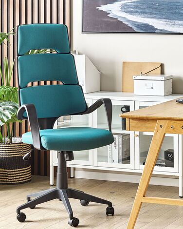 Swivel Office Chair Teal Blue GRANDIOSE