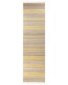 Teppich Jute beige / gelb 80 x 300 cm Streifenmuster Kurzflor zweiseitig TALPUR_850045