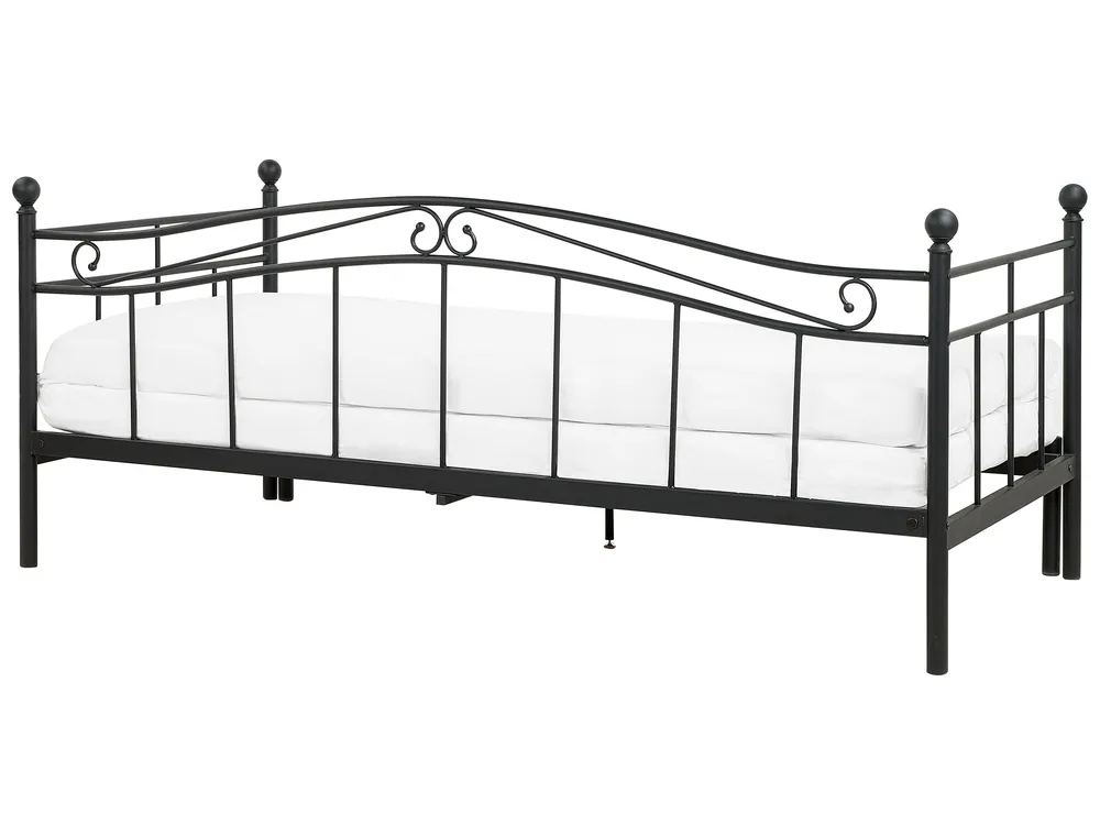 Trundle Bed Metal TULLE 90 x 200 cm (EU Single) Black_740735