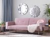Sofa rozkładana welurowa różowa VISNES _729886
