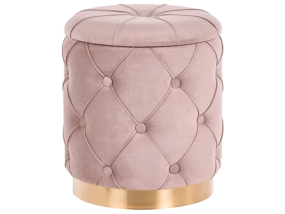 Lot de 2 poufs avec rangement PUEBLO Velours Taupe_881668