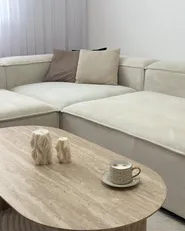 Modular Corner Sofa 4 Seater ARDAL Corduroy Off-White Left Hand_1051221
