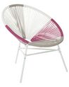 PE Rattan Accent Chair Multicolour Pink ACAPULCO_718116