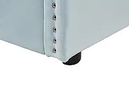 Rozkládací postel Umělý samet TROYES 90 x 200 cm Světle modrá_837066