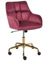 Desk Chair PALMDALE Velvet Burgundy