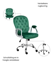 Bureaustoel PRINCESS Fluweel Groen_1036992